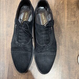 Cesare Paciotti Classic Black Suede Oxfords